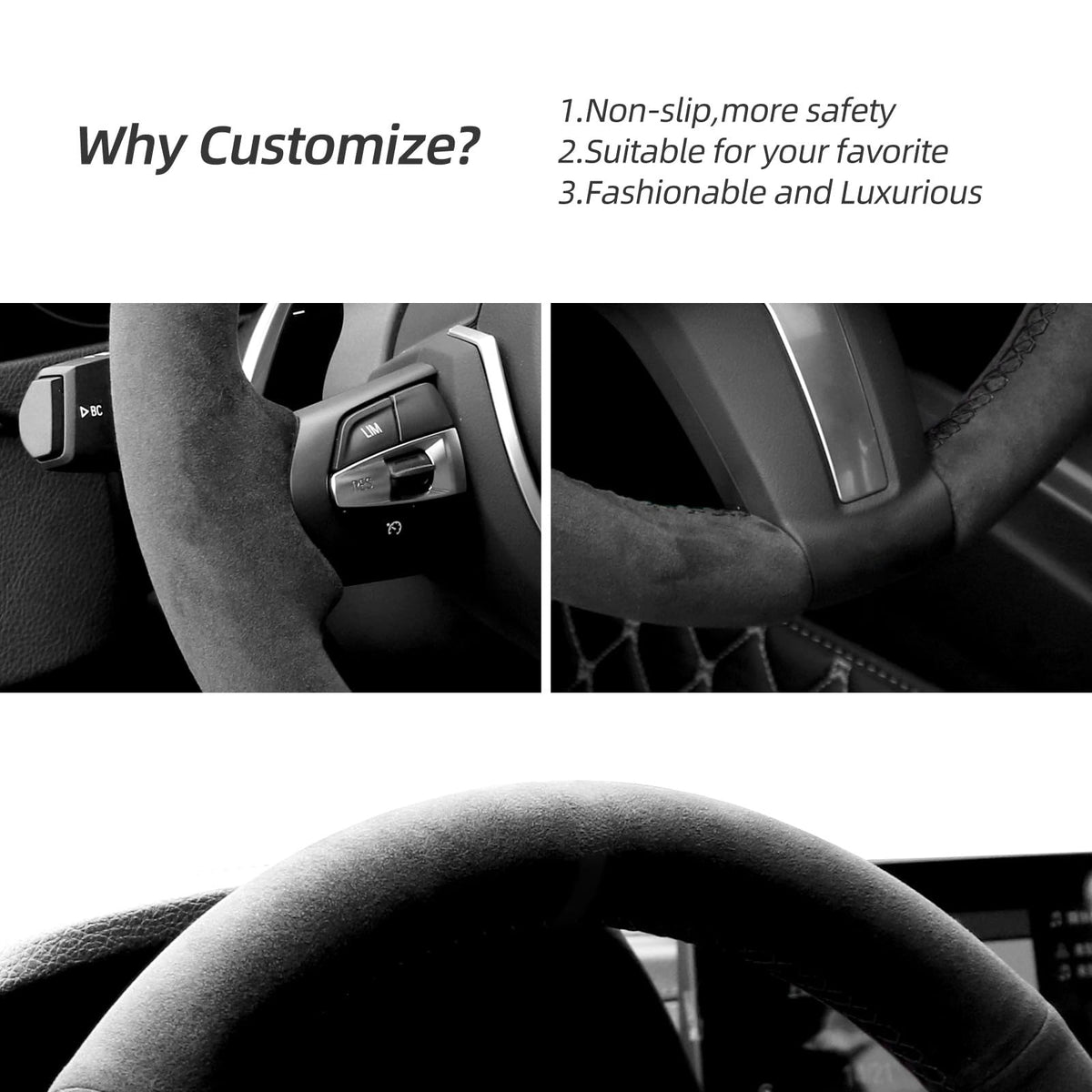 BMW Alcantara Hand-Stitched Steering Wheel Cover