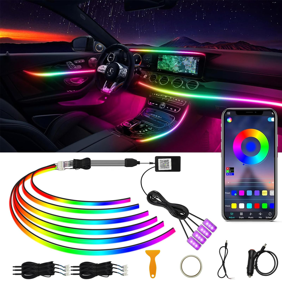 RGB Acrylic Interior Ambient Light Kit