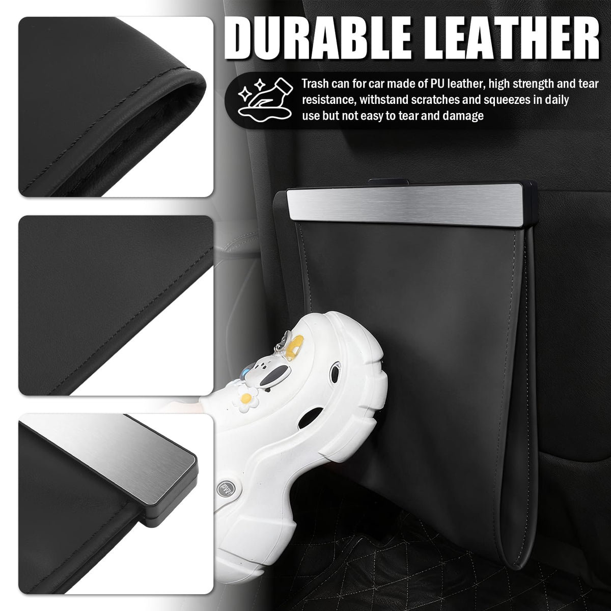 Magnetic Car Trash Bin With Leakproof Liner