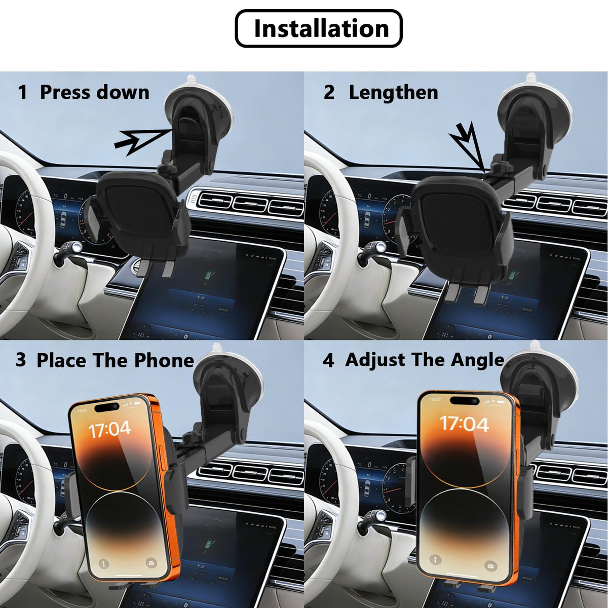 Universal Car Phone Mount With Strong Suction