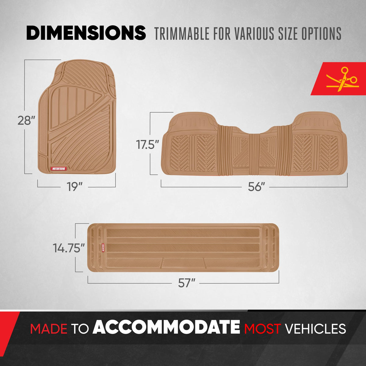 Motor Trend MT-773-801-BK Black Floor Mats