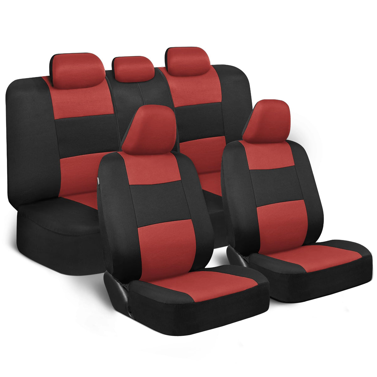 BDK PolyPro Car Seat Covers Full Set, Front and Rear Split Bench Seat Covers for Cars, Easy to Install Car Seats Cover Set and Accessories for Auto Trucks Van SUV