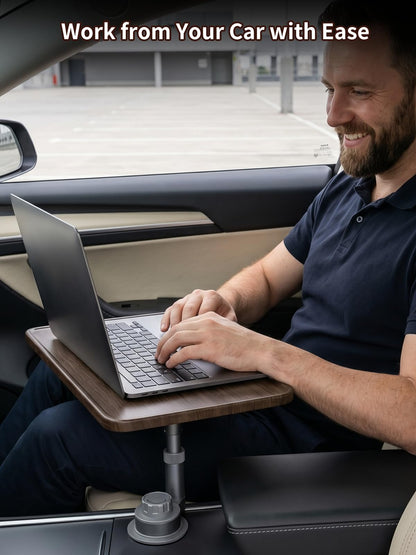 Solid Wood Car Laptop Desk With 360° Rotation
