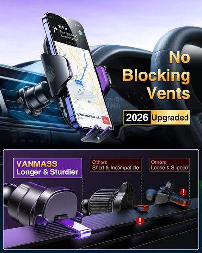 Heavy-Duty Car Phone Mount With Dual Mounting