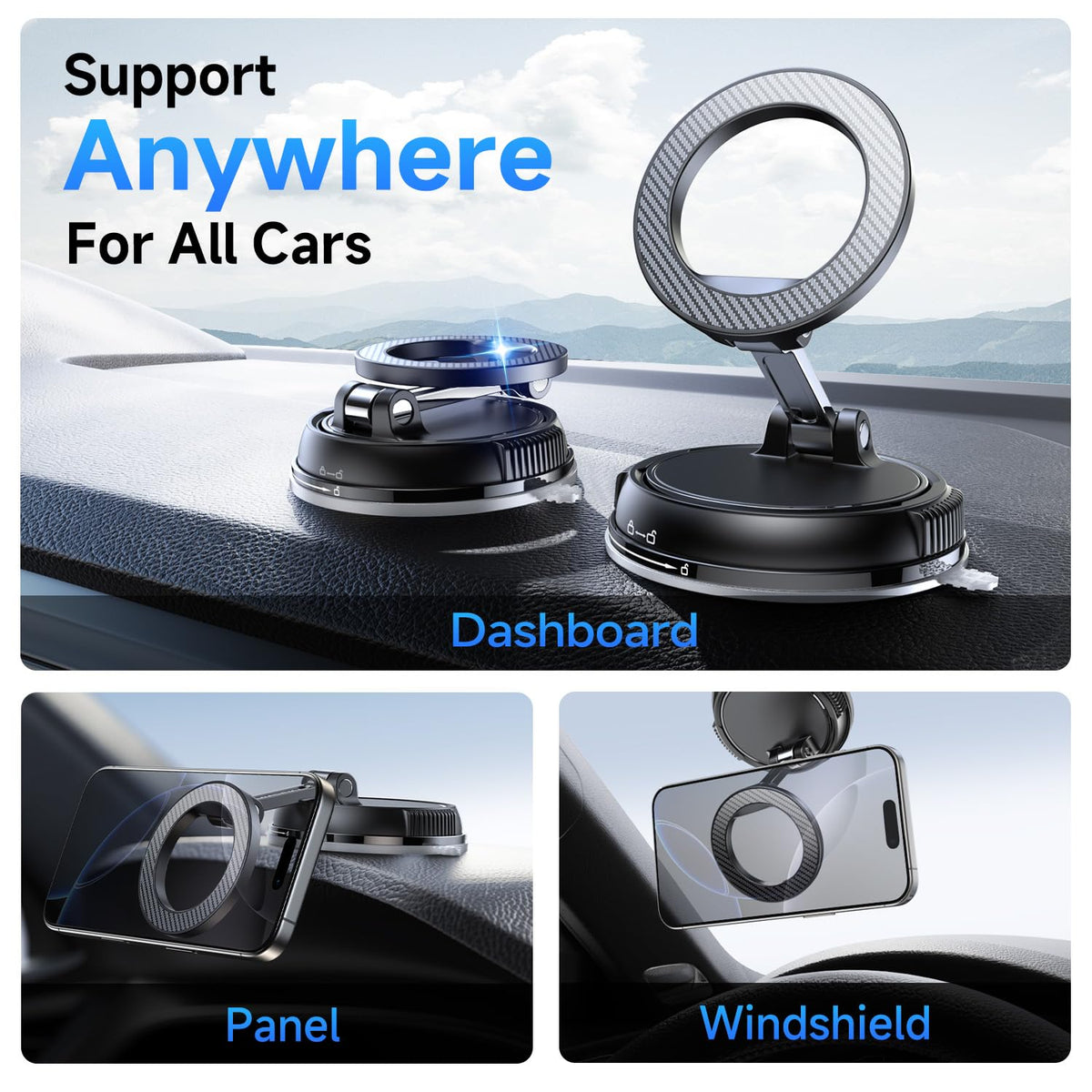 MagSafe Car Phone Mount With Strong Suction