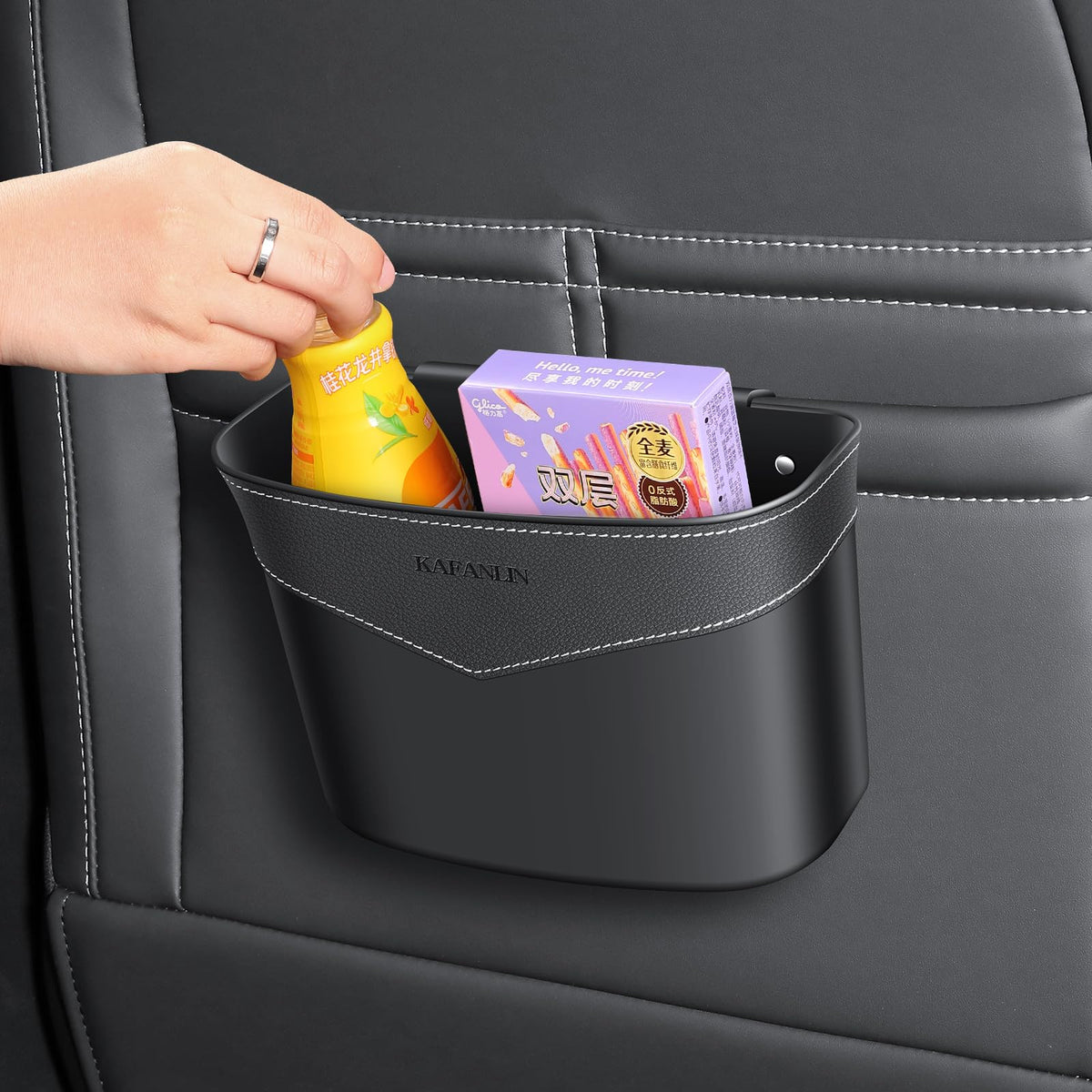 Mini Car Trash Can With Bag Organizer