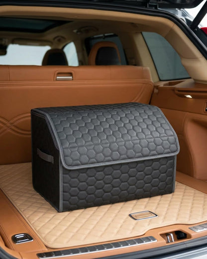 PU Leather Trunk Organizer With Secure Lid