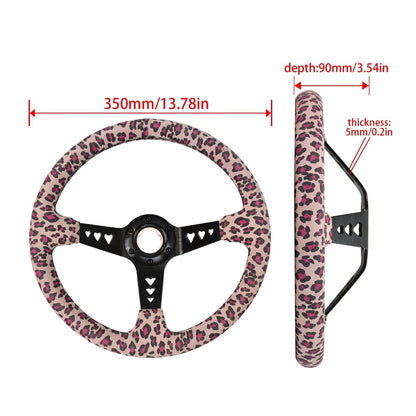 Pink Heart 350mm Racing Steering Wheel