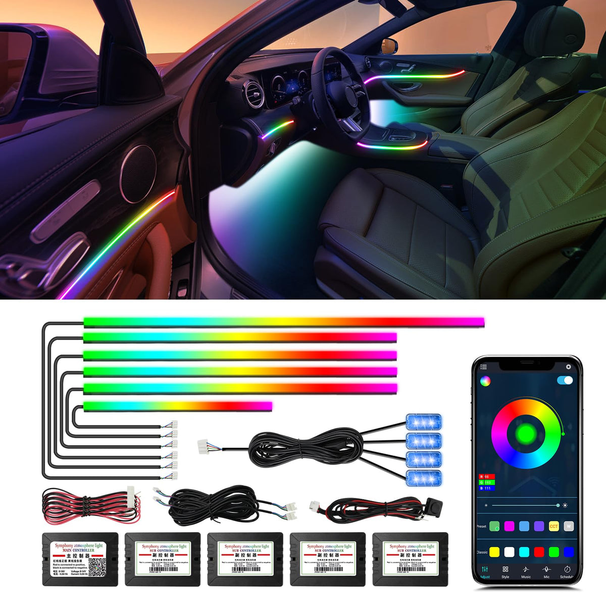 RGB Acrylic Interior Ambient Light Kit