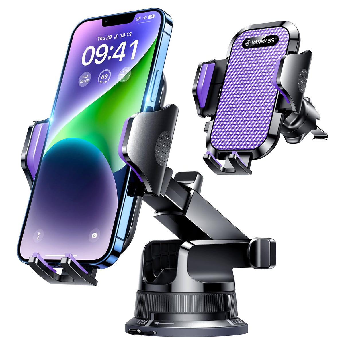 Heavy-Duty Car Phone Mount With Dual Mounting