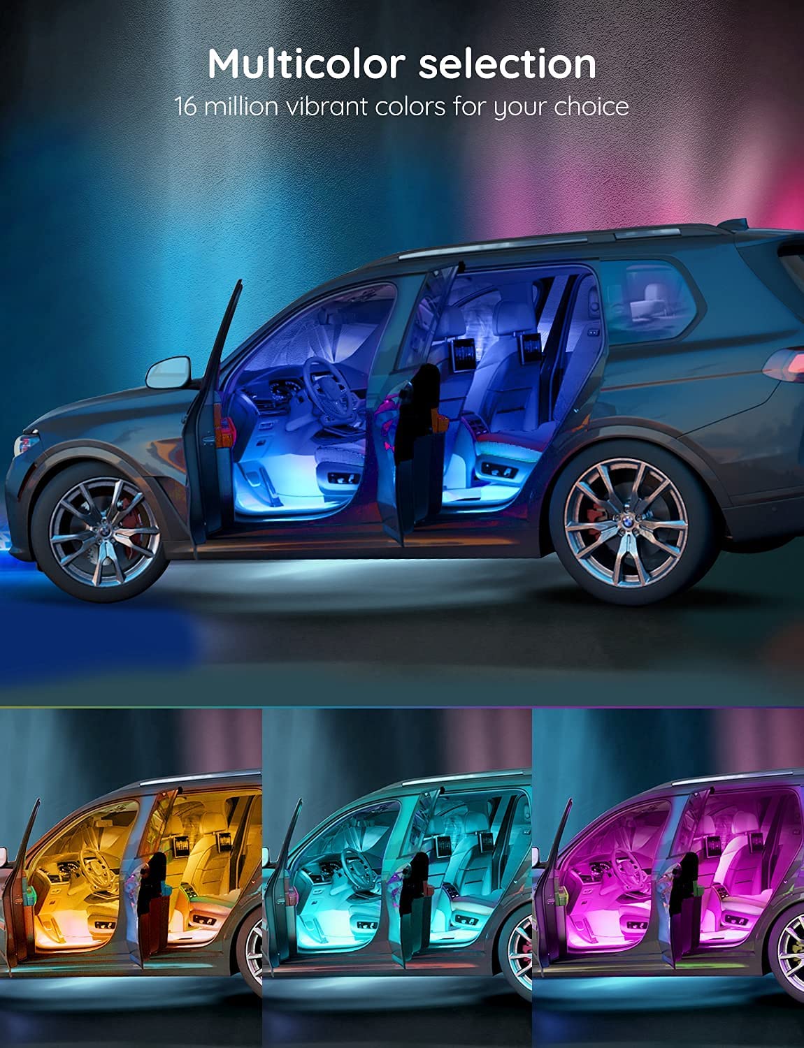 Smart RGB Car Interior Lights With App Control