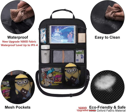 Travel Backseat Organizer With Touchscreen Holder