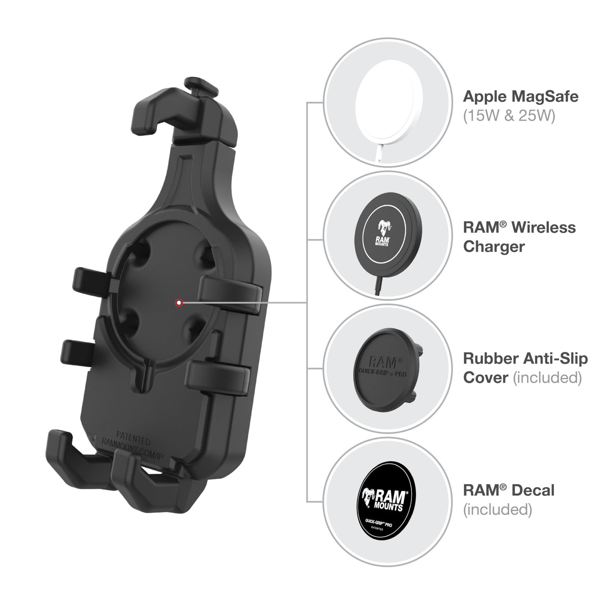 Quick-Grip Pro Phone Mount With Twist-Lock Base