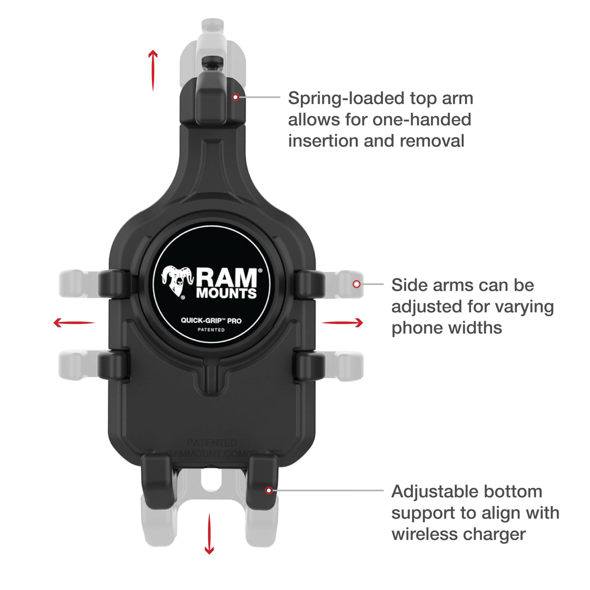 Quick-Grip Pro Phone Mount With Twist-Lock Base