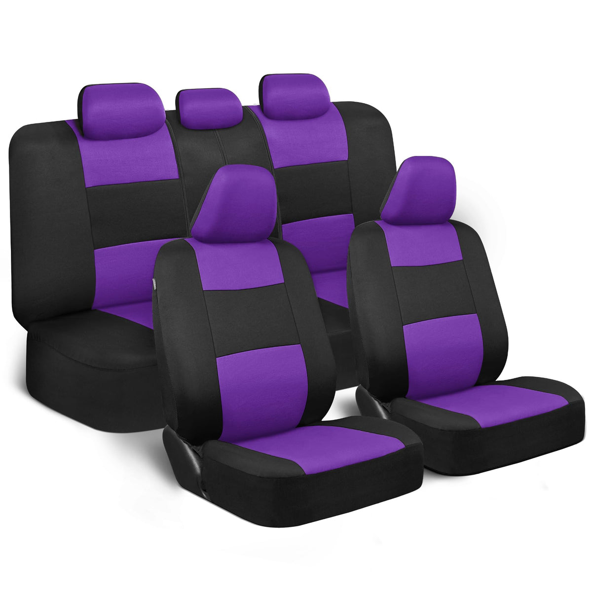 BDK PolyPro Car Seat Covers Full Set, Front and Rear Split Bench Seat Covers for Cars, Easy to Install Car Seats Cover Set and Accessories for Auto Trucks Van SUV