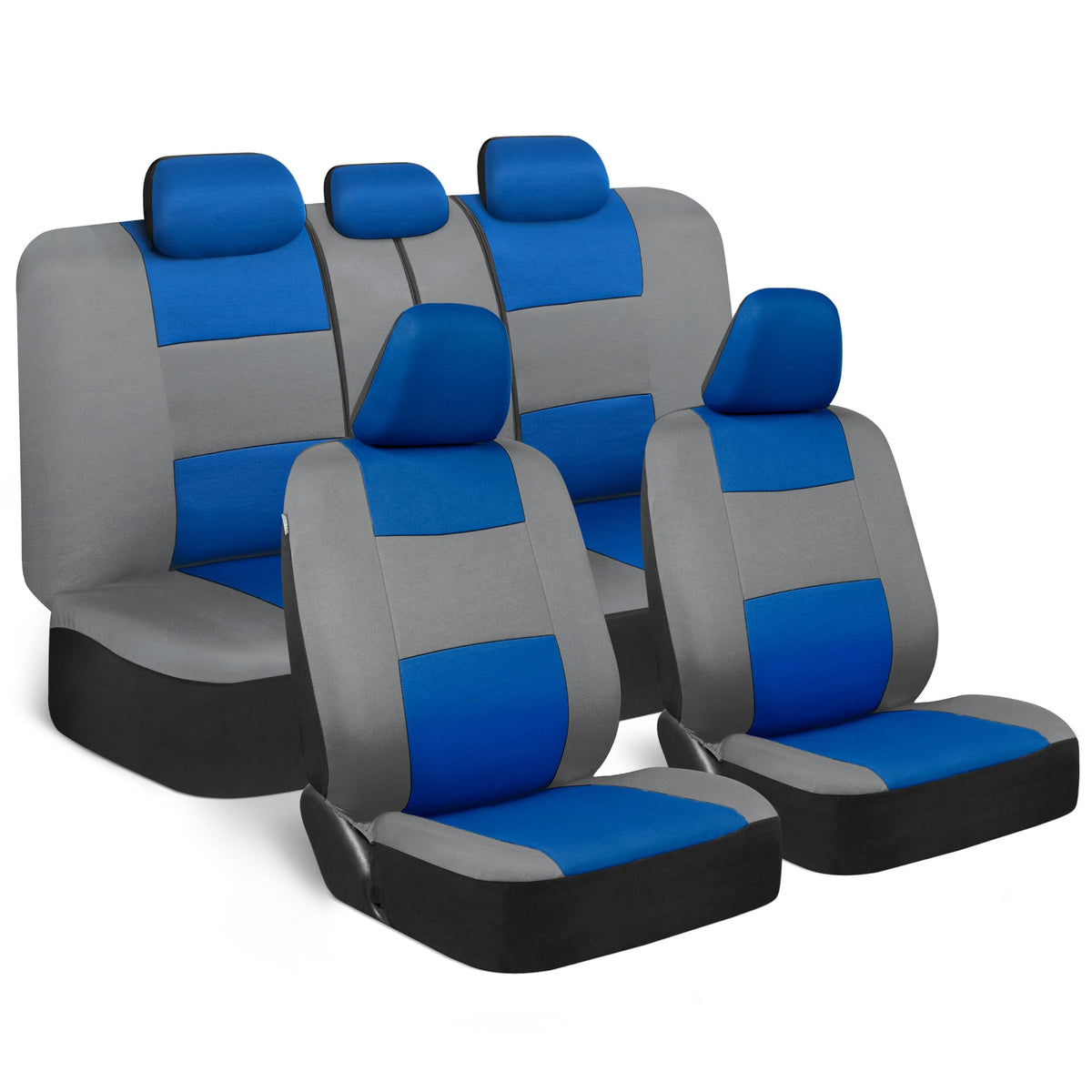 BDK PolyPro Car Seat Covers Full Set, Front and Rear Split Bench Seat Covers for Cars, Easy to Install Car Seats Cover Set and Accessories for Auto Trucks Van SUV
