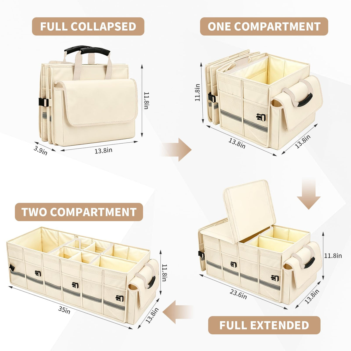 Structured Trunk Organizer for Cars and SUVs