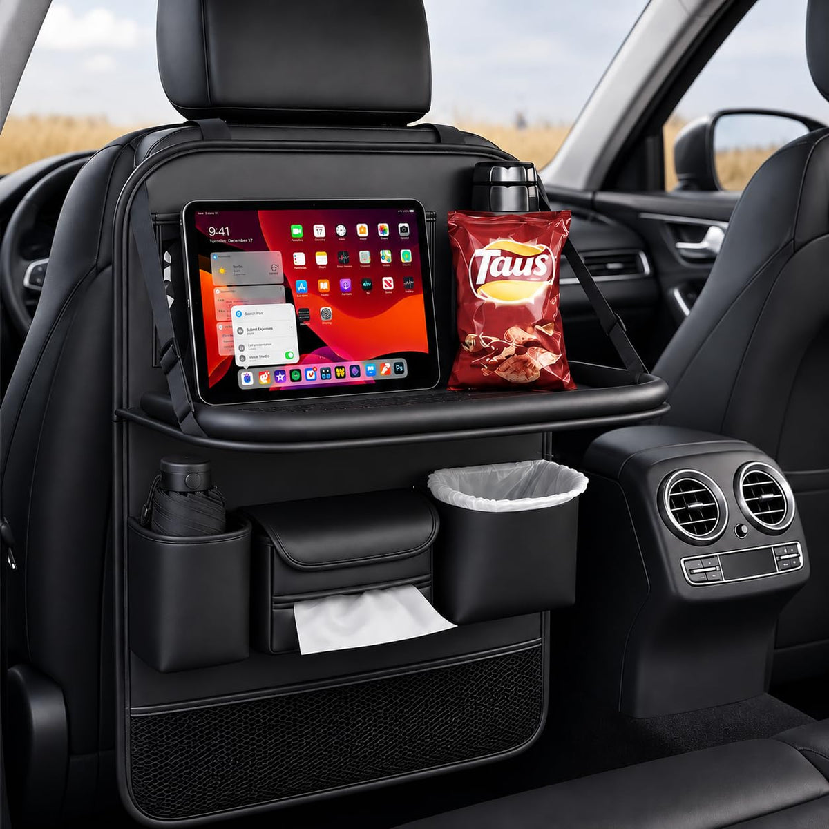 5-in-1 Backseat Organizer With Fold-Down Tray