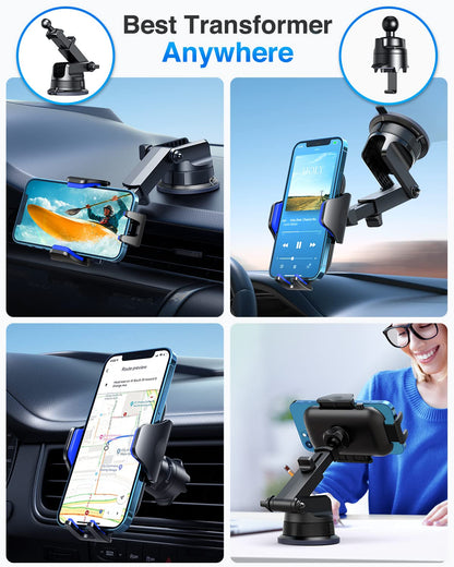 Heavy-Duty Car Phone Mount With Dual Mounting