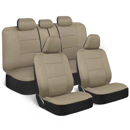 BDK PolyPro Car Seat Covers Full Set, Front and Rear Split Bench Seat Covers for Cars, Easy to Install Car Seats Cover Set and Accessories for Auto Trucks Van SUV