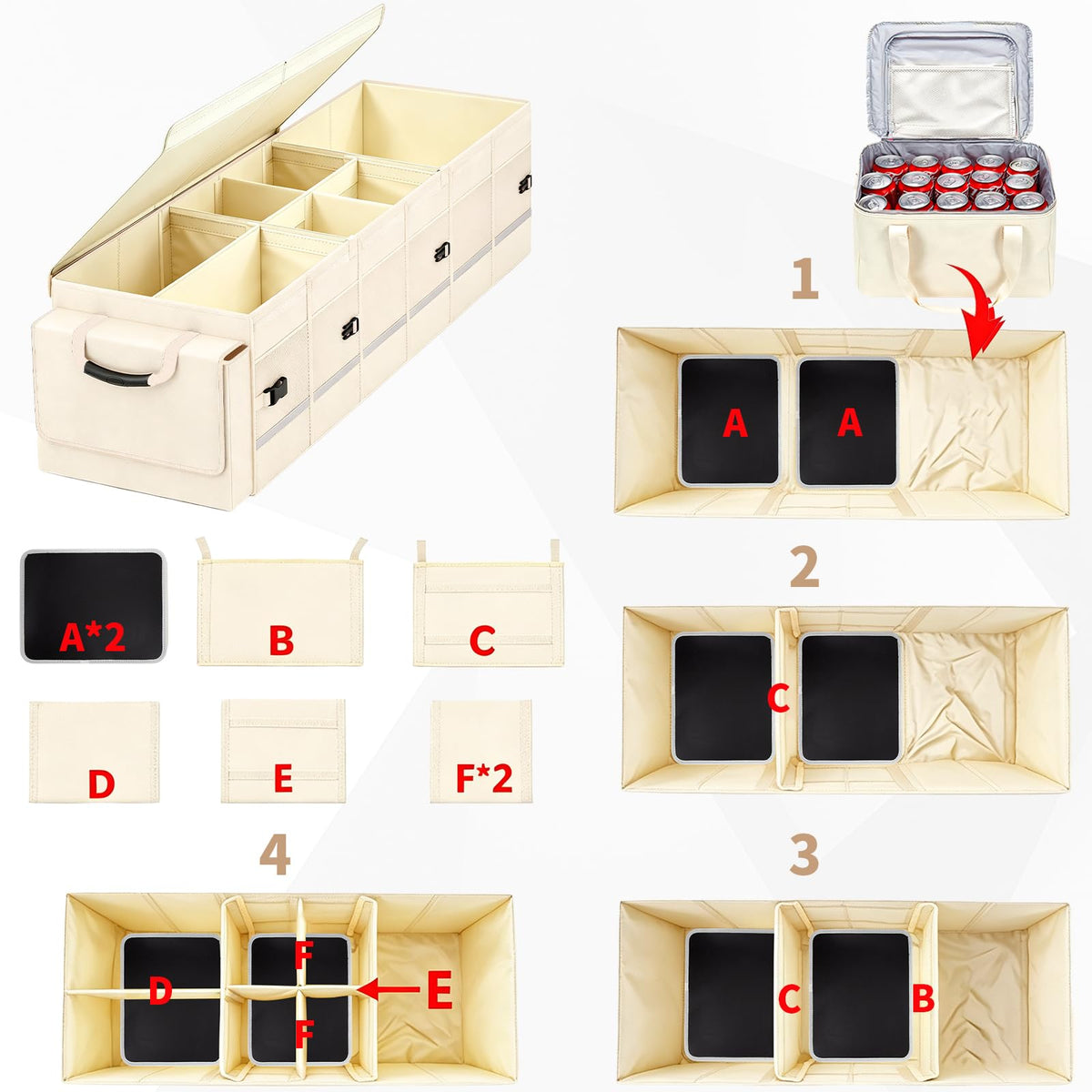 Structured Trunk Organizer for Cars and SUVs