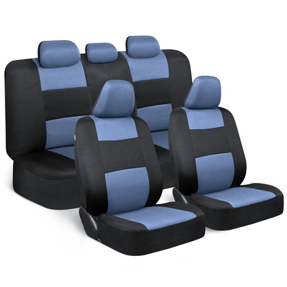 BDK PolyPro Car Seat Covers Full Set, Front and Rear Split Bench Seat Covers for Cars, Easy to Install Car Seats Cover Set and Accessories for Auto Trucks Van SUV
