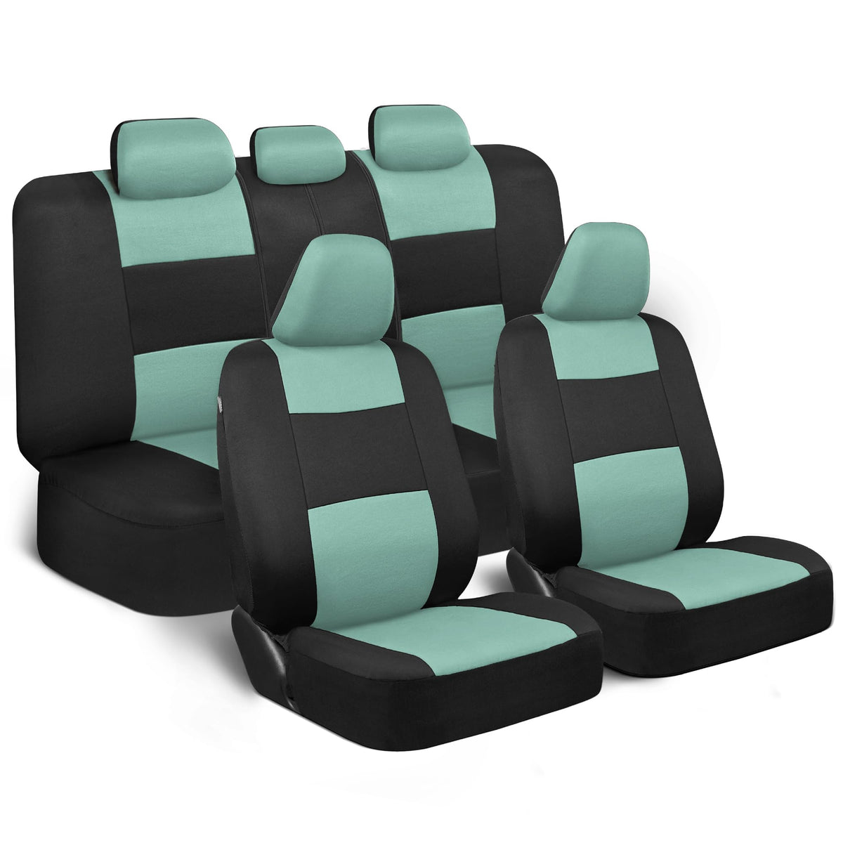 BDK PolyPro Car Seat Covers Full Set, Front and Rear Split Bench Seat Covers for Cars, Easy to Install Car Seats Cover Set and Accessories for Auto Trucks Van SUV