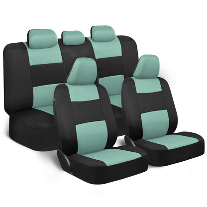 BDK PolyPro Car Seat Covers Full Set, Front and Rear Split Bench Seat Covers for Cars, Easy to Install Car Seats Cover Set and Accessories for Auto Trucks Van SUV