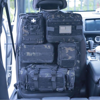 Tactical Seat Back Organizer With Detachable Pouches