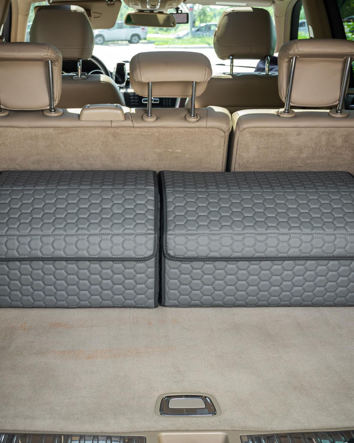 PU Leather Trunk Organizer With Secure Lid