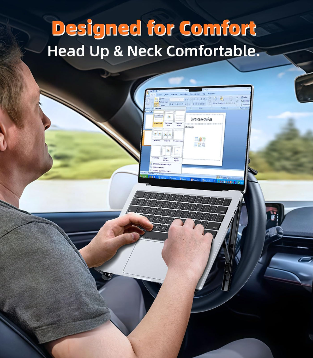 Steering Wheel Laptop Desk With Portable Design
