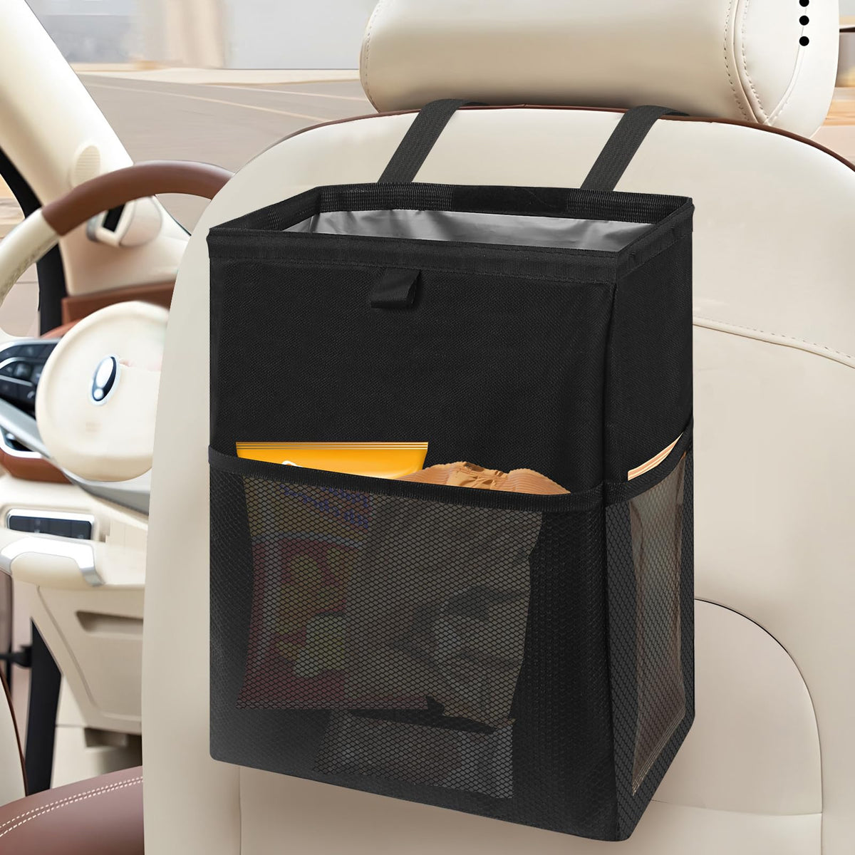 Collapsible Car Trash Bin With Waterproof Lining