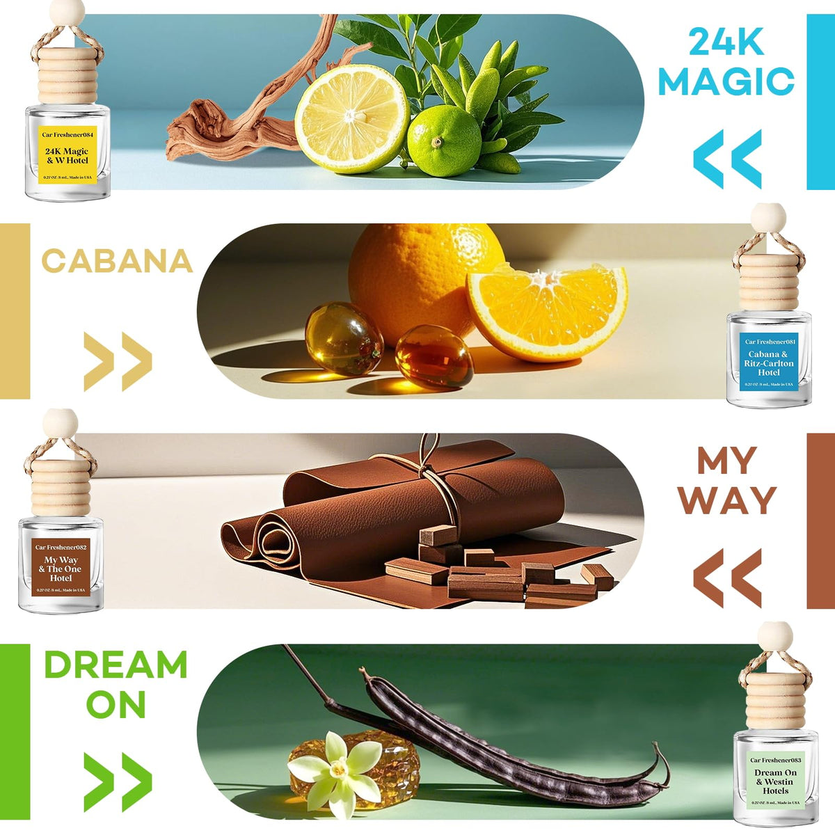 Hanging Car Fragrance Diffuser Set – 2 Pack