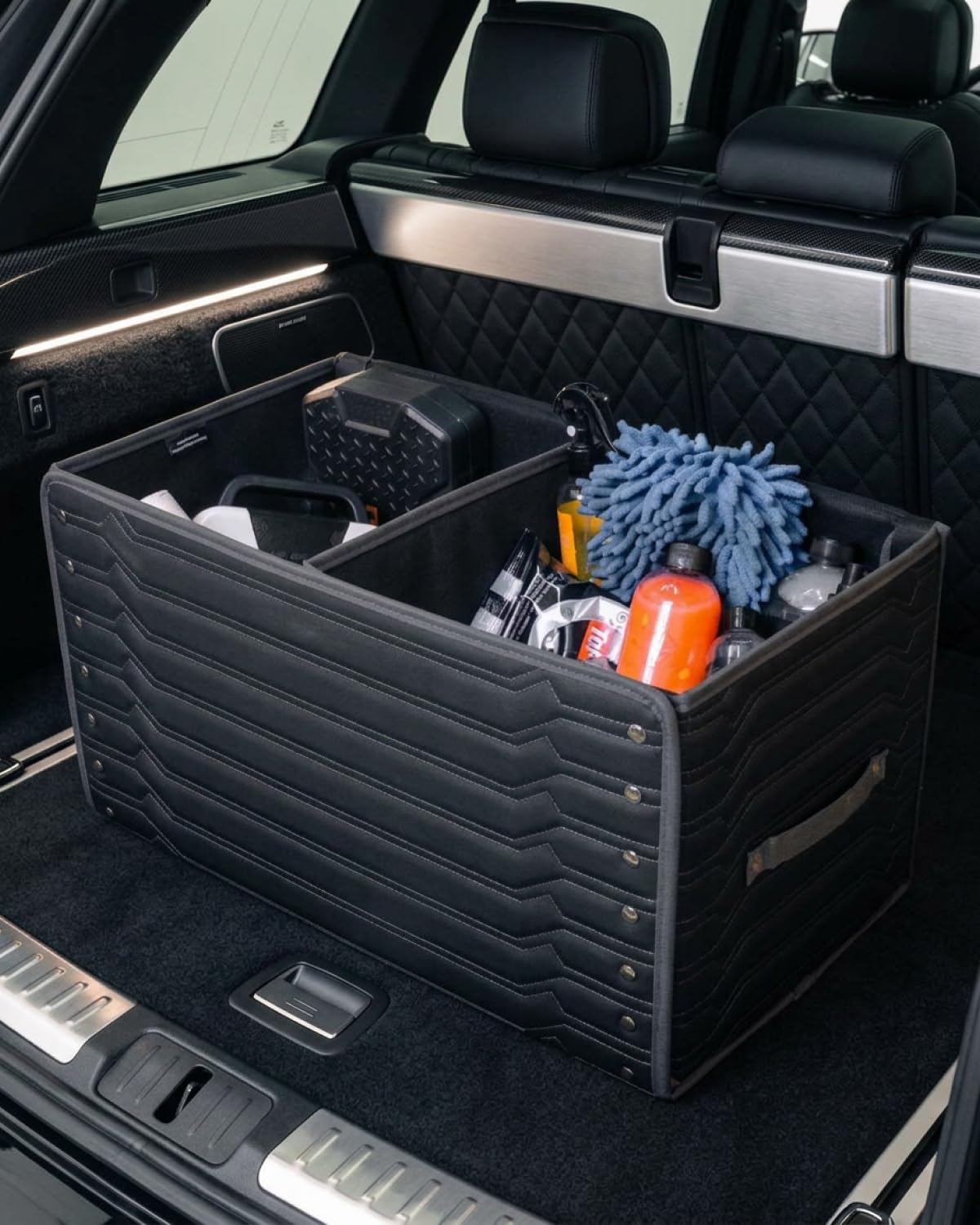 PU Leather Trunk Organizer With Secure Lid