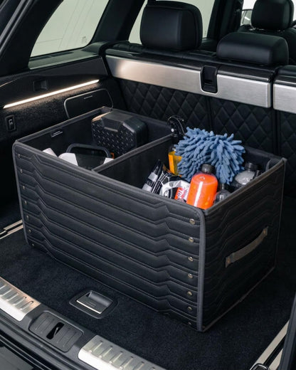 PU Leather Trunk Organizer With Secure Lid