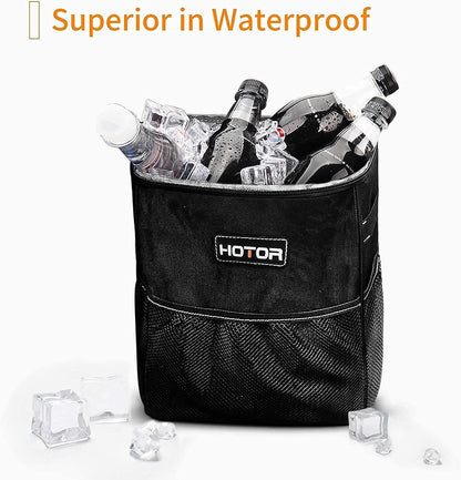 Leakproof Car Trash Can With Storage Pockets