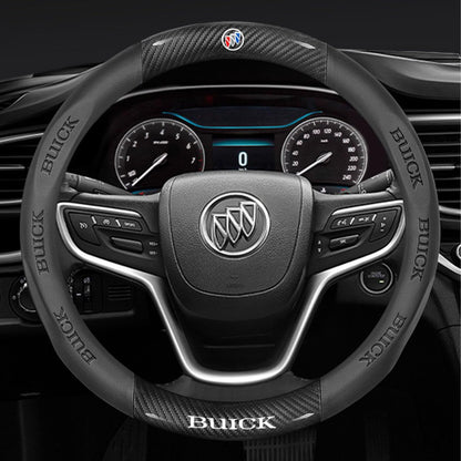 Nappa Leather Steering Wheel Cover With Carbon Texture