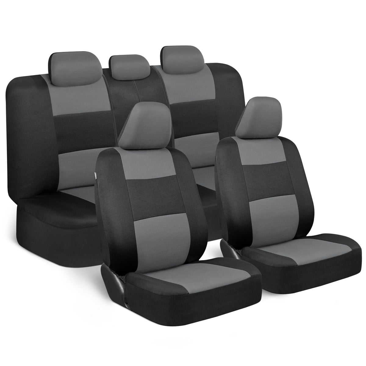 BDK PolyPro Car Seat Covers Full Set, Front and Rear Split Bench Seat Covers for Cars, Easy to Install Car Seats Cover Set and Accessories for Auto Trucks Van SUV