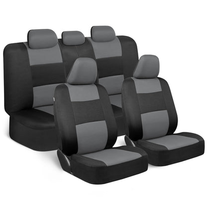 BDK PolyPro Car Seat Covers Full Set, Front and Rear Split Bench Seat Covers for Cars, Easy to Install Car Seats Cover Set and Accessories for Auto Trucks Van SUV