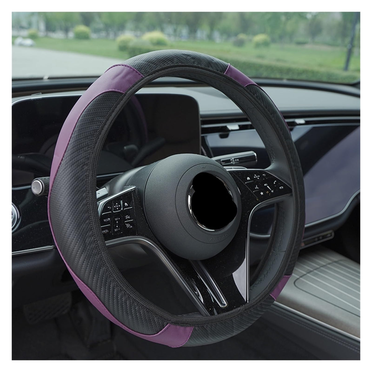 Carbon Pattern Anti-Slip Steering Wheel Cover