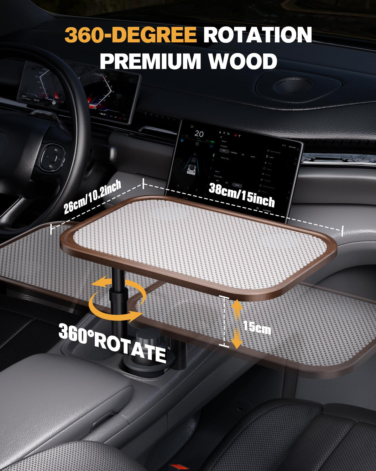 Adjustable 360° Cup Holder Car Laptop Desk