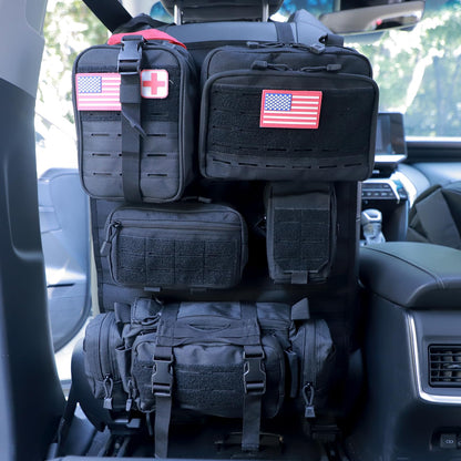 Tactical Seat Back Organizer With Detachable Pouches