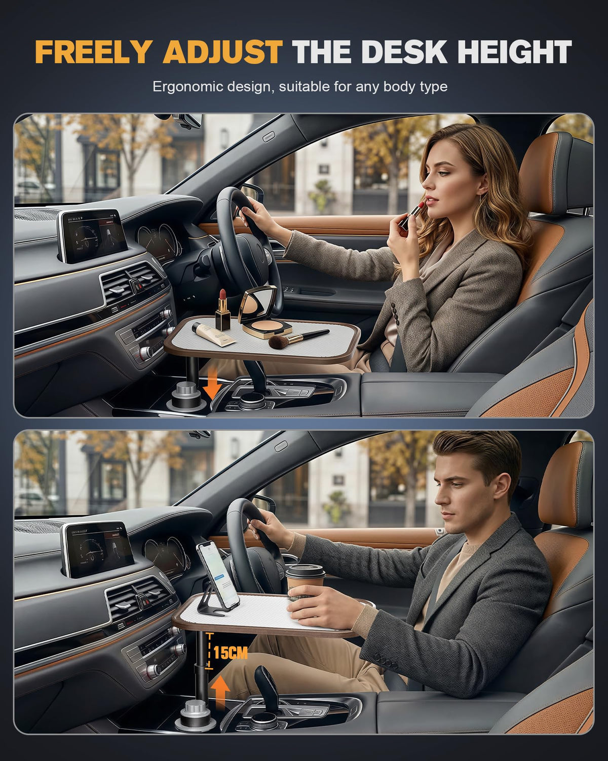 Adjustable 360° Cup Holder Car Laptop Desk
