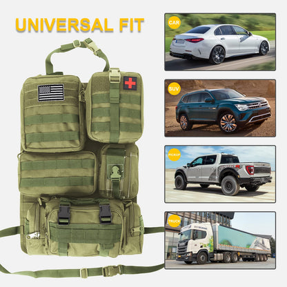 Tactical Seat Back Organizer With Detachable Pouches