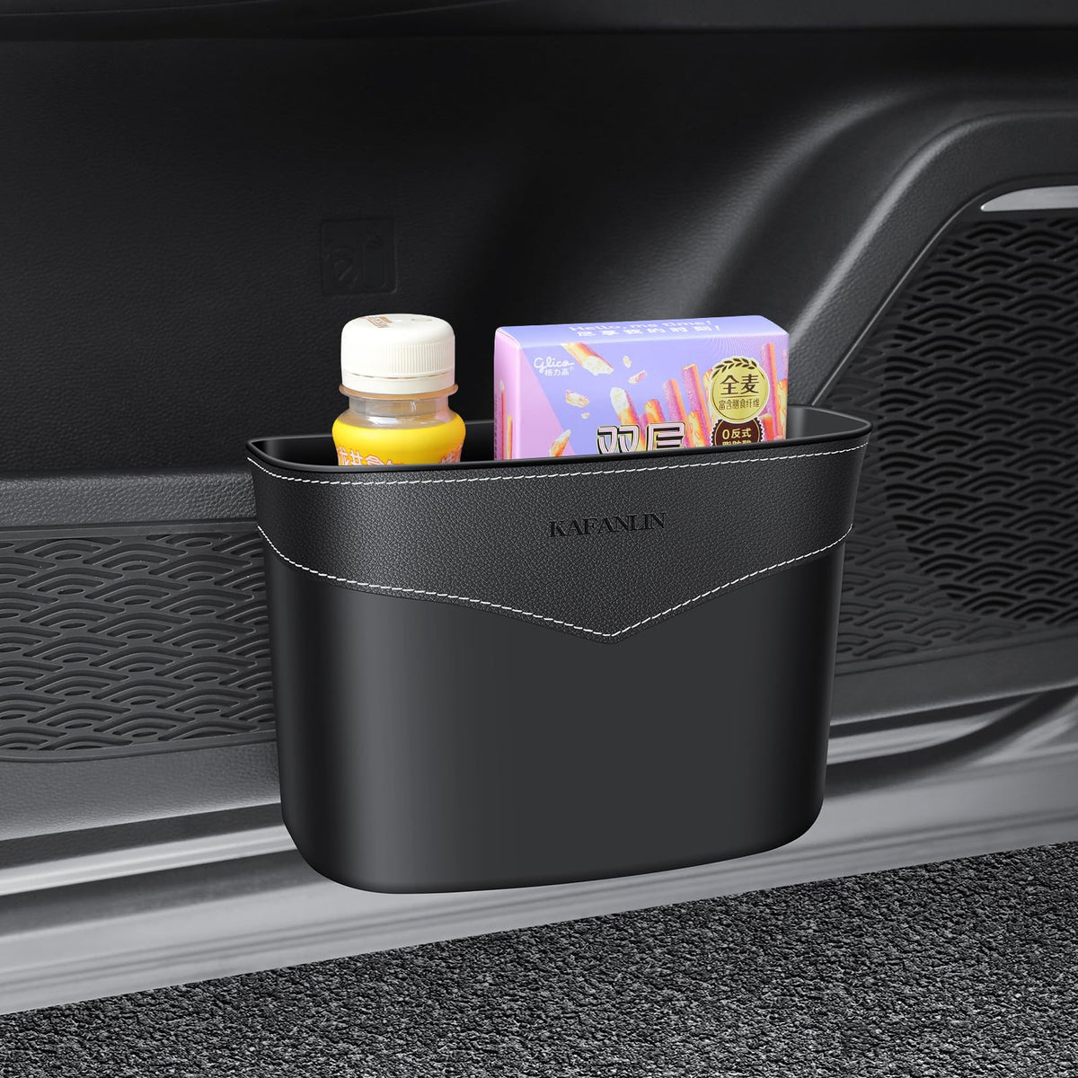 Mini Car Trash Can With Bag Organizer