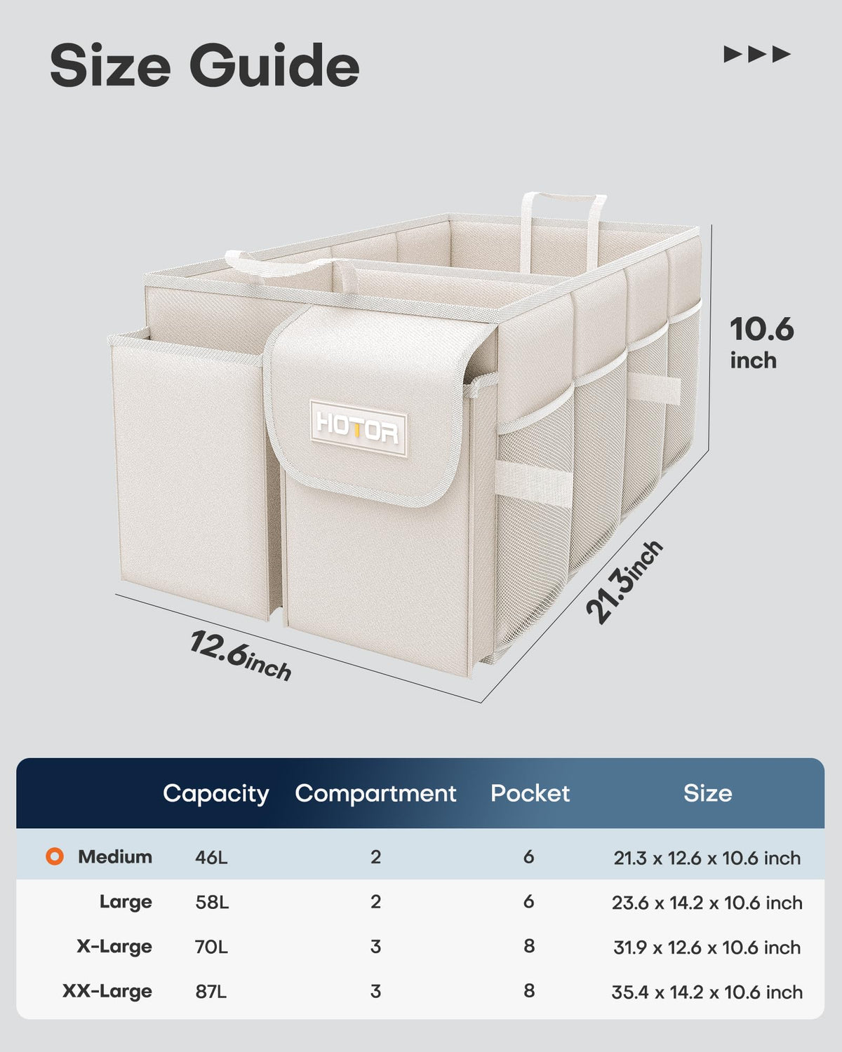 Foldable Trunk Organizer With Reinforced Storage