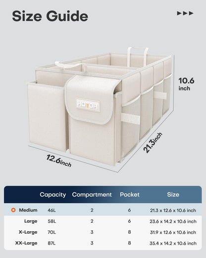 Foldable Trunk Organizer With Reinforced Storage