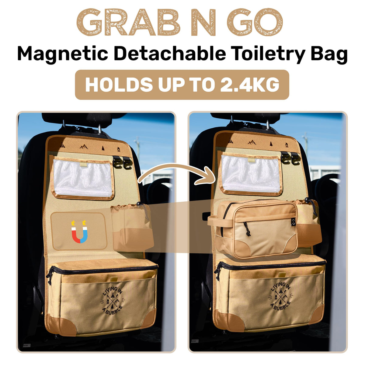 Premium Seat Back Organizer for Cars and Campervans