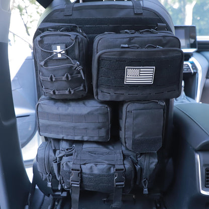 Tactical Seat Back Organizer With Detachable Pouches