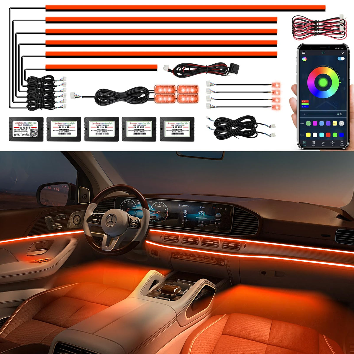 RGB Acrylic Interior Ambient Light Kit